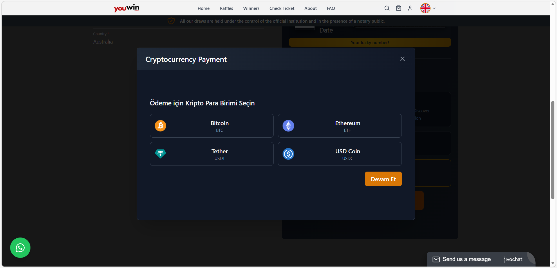 Kripto para birim seçimi